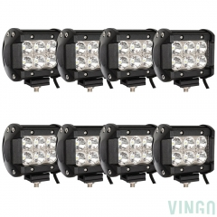 Diese LED-Arbeitsleuchten dienen als mobile Flächenstrahler. Sie sind mit weiß leuchtenden Hochleistungs-LED bestückt, die ein helles Flächenlicht erzeugen. Die Spannungsversorgung erfolgt über 10 - 30 V DC Bordnetzspannung. Passt für ATV, Projekt Fahrzeuge, Jeep, SUV, Bagger, Radlader, LKW, Traktor usw. oder schwere Anlagen. Lichtintensität: 1800 Lumen 8 x Arbeitsscheinwerfer 8 x Befestigungsmaterial VINGO® 8X LED 18W Arbeitsscheinwerfer Scheinwerfer