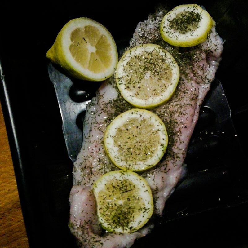 Sea Bass Traditional (with Lemon) and Peanut Sauce Green Beans