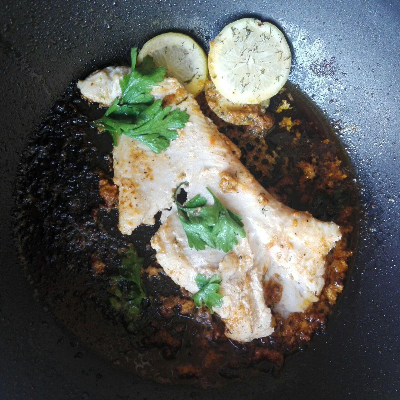 Sea Bass Traditional (with Lemon) and Peanut Sauce Green Beans