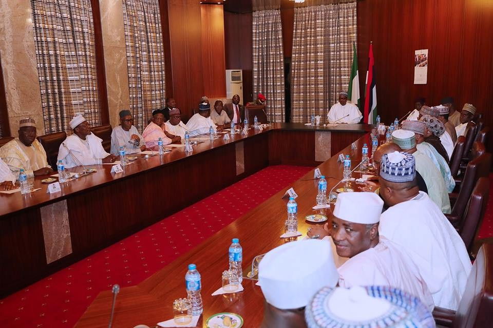 Defections: President Buhari meets with APC Senators and Governors