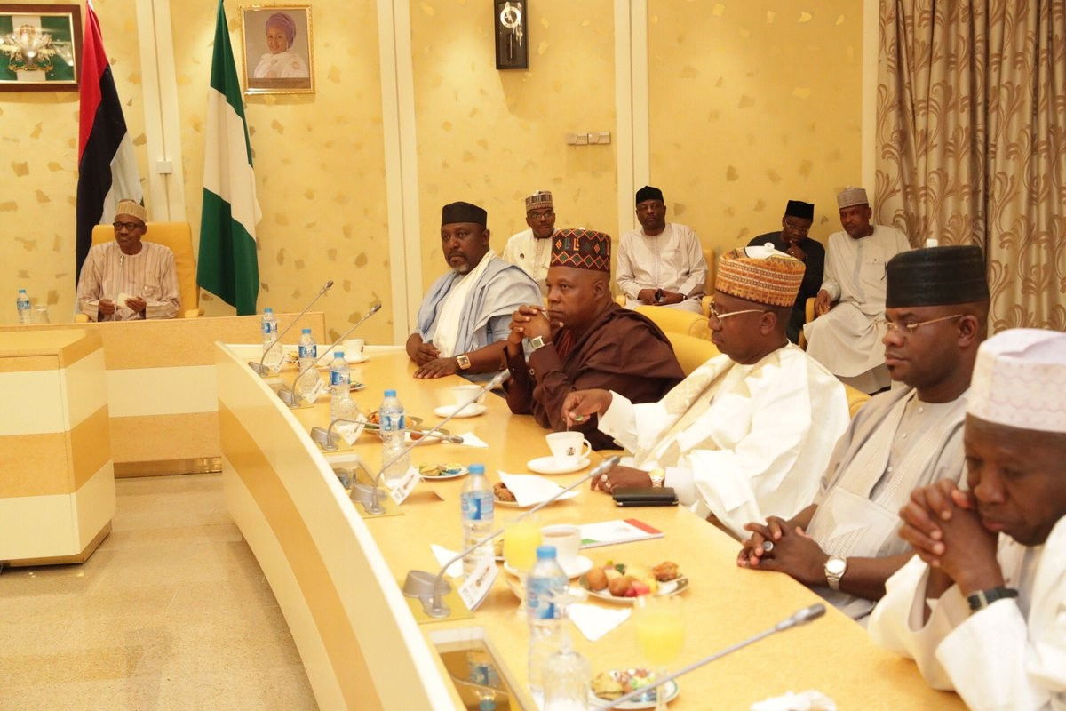 Defections: President Buhari meets with APC Senators and Governors