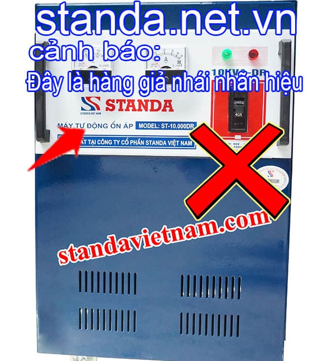 Đây là Ổn áp Standa 10kVA giả nhái nhãn hiệu do Công ty Cổ phần Standa Việt Nam sản xuất trái pháp luật