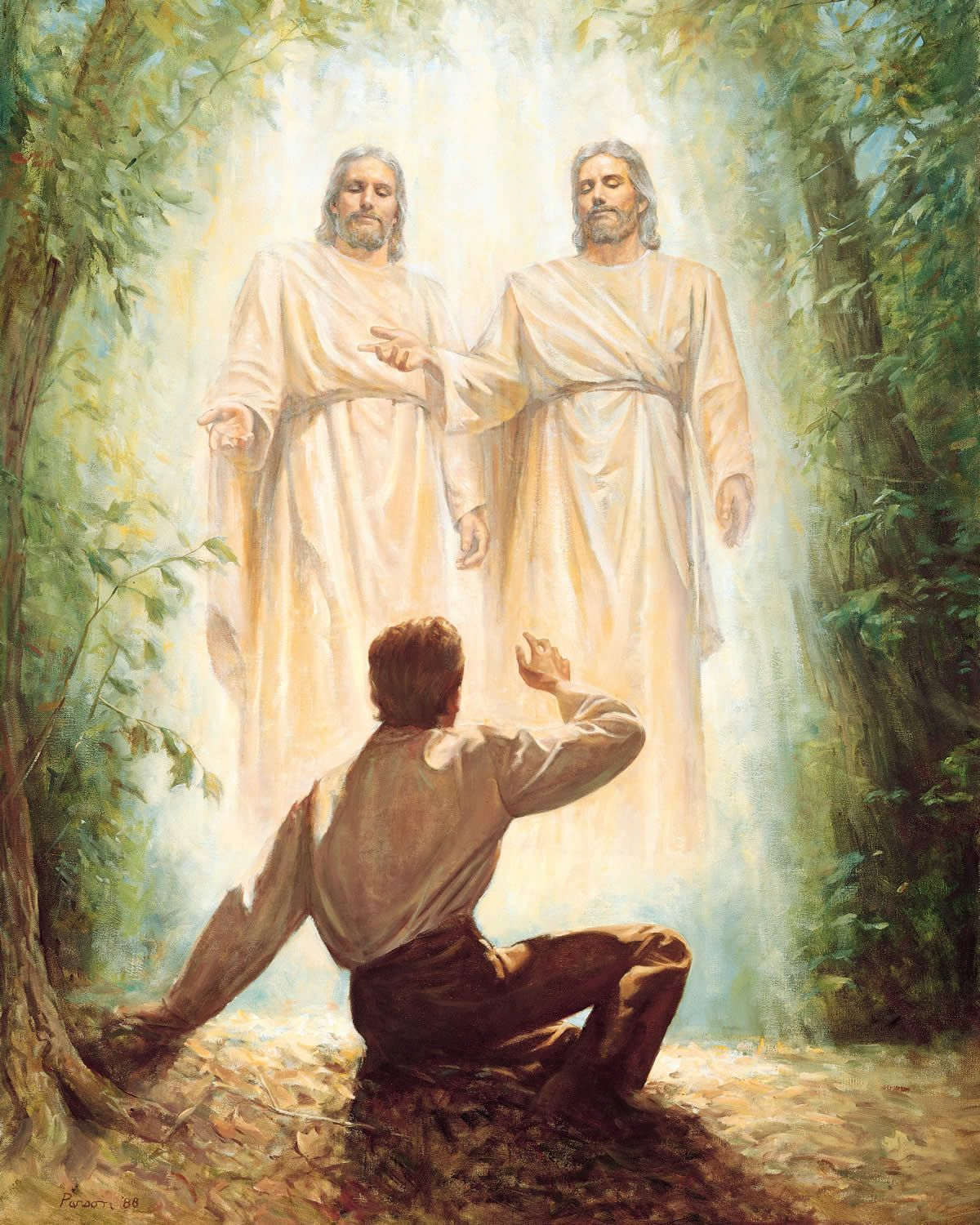 The Father and the Son appear to Joseph Smith in the Sacred Grove