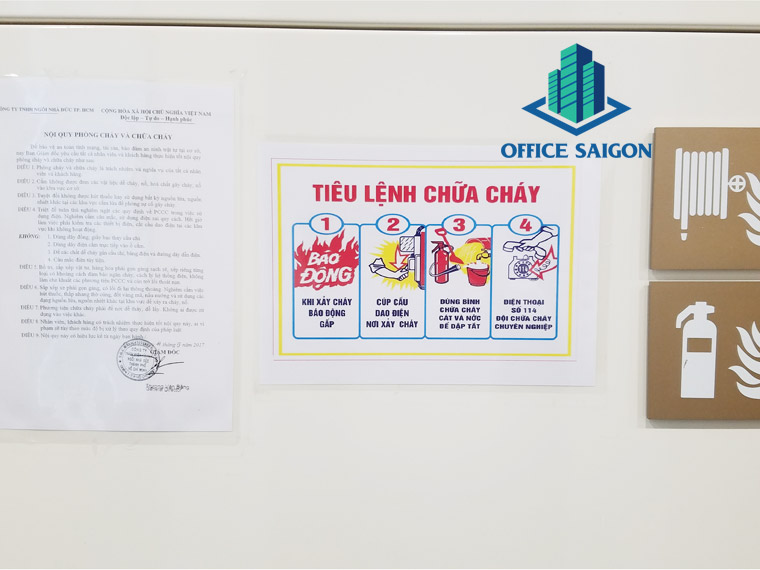 bảng hướng dẫn khi có sự cố cháy nỗ