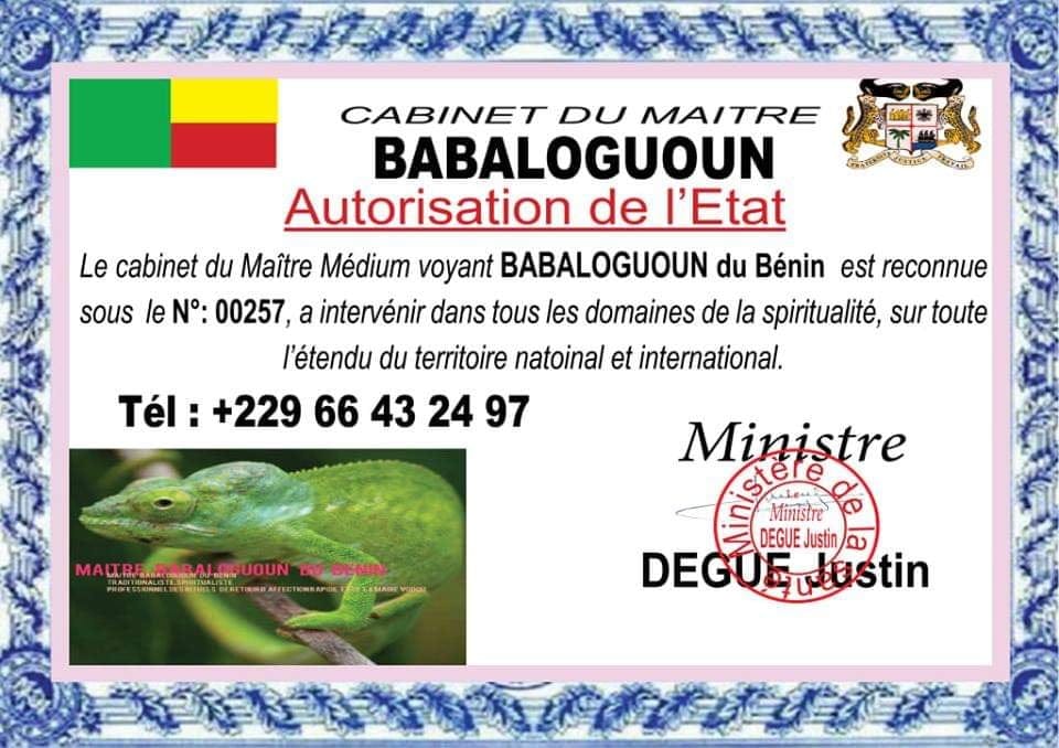 Grand Maitre Medium Voyant BABALOGUOUN