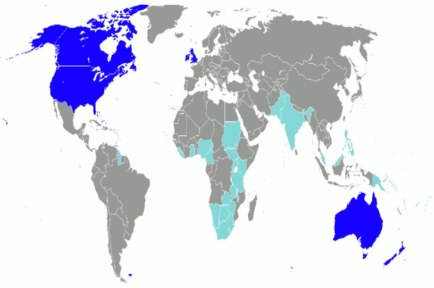 Paises donde se habla Ingles (Fuente Wikipedia)