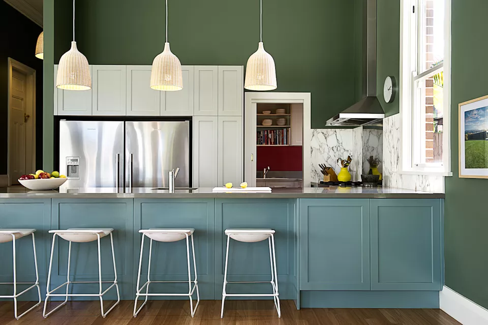 blue and green kitchen ideas
