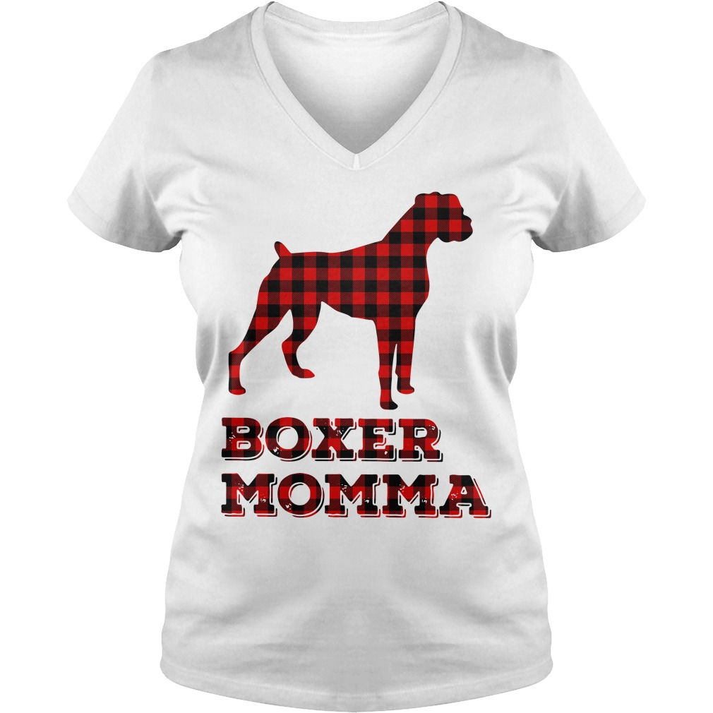 Pug Boxer Momma V-neck T-shirt