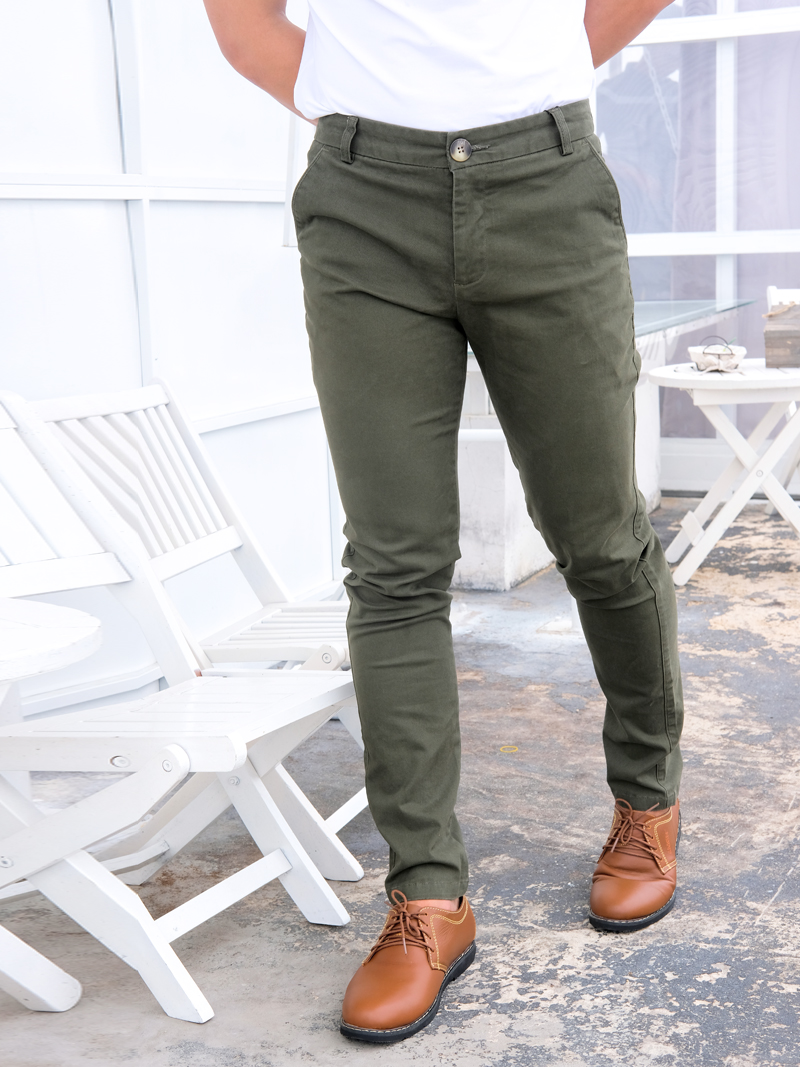Quần kaki màu rêu qk169 - 2