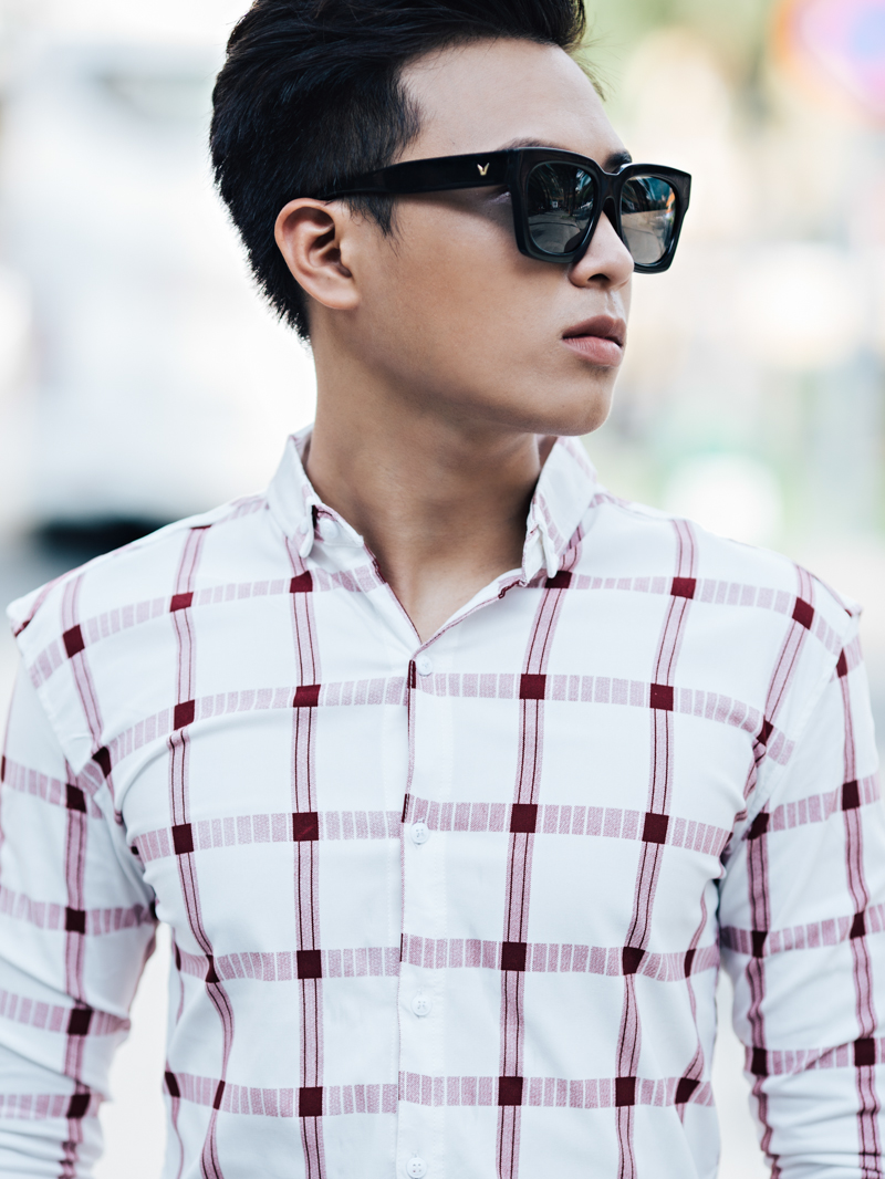 Áo sơ mi ca rô đỏ asm832 - 4