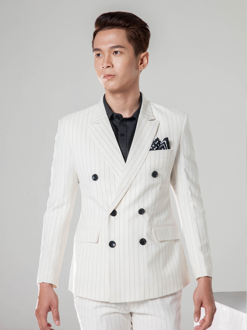Áo vest nazafu sọc trắng kem 1135 - 1
