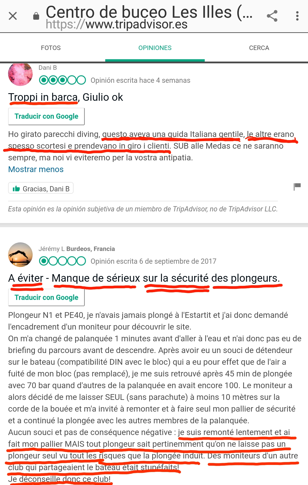 Diving les illes estartit security