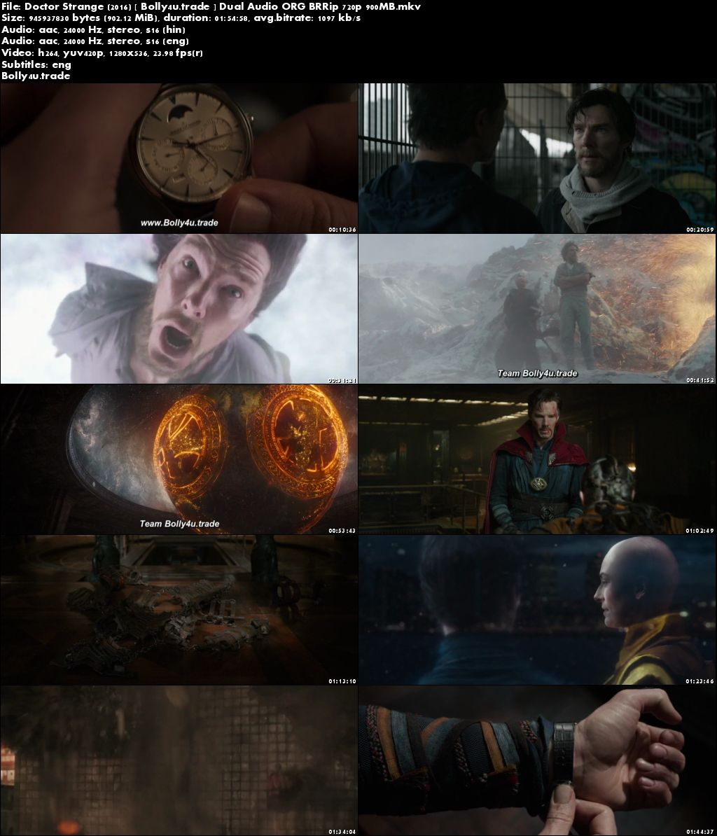 Doctor Strange 2016 BluRay 900MB Hindi Dual Audio ORG 720p ESub Download
