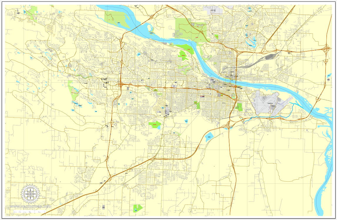 Printable map of Little Rock