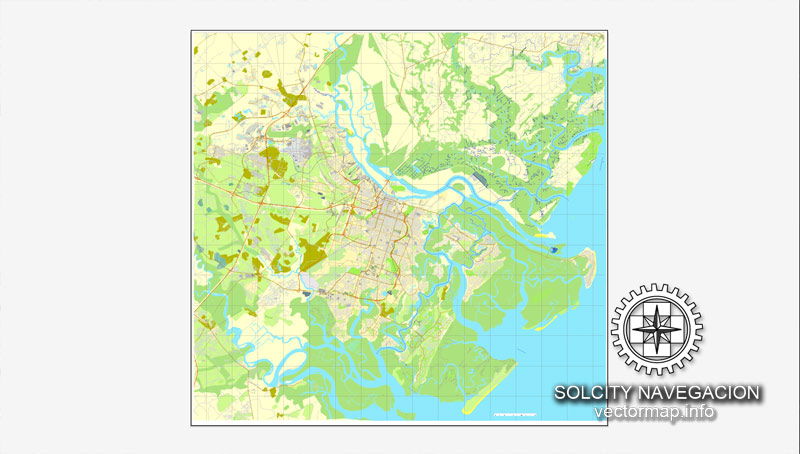 Savannah printable maps in high quality