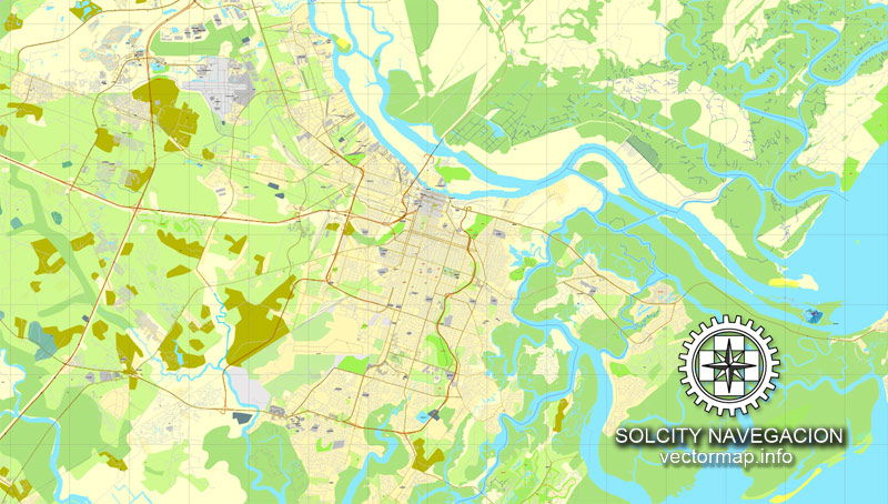 Savannah printable and editable maps