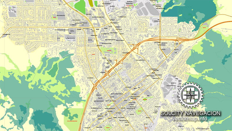 San Luis Obispo map for printing