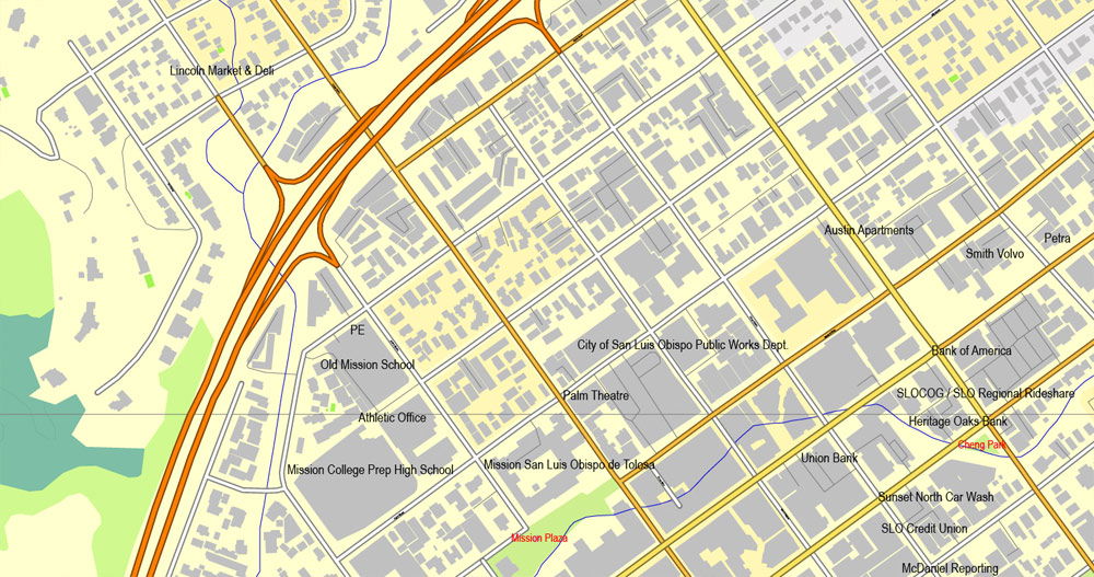 San Luis Obispo maps for printing and design