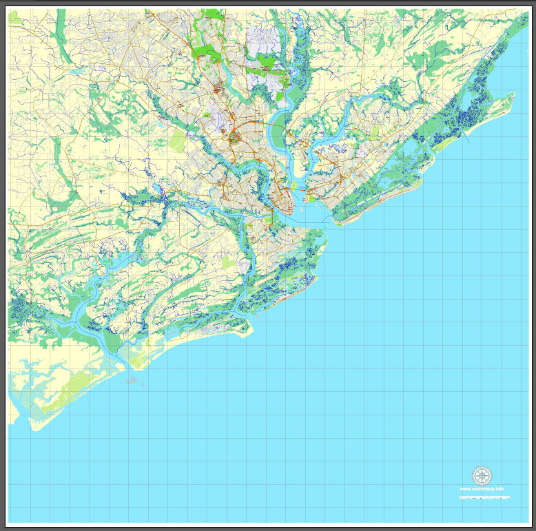 charleston printable map