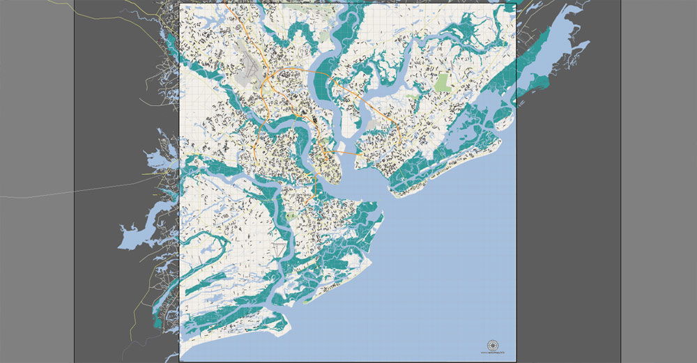 charleston detailed map