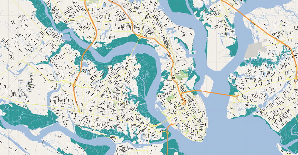 charleston vector maps