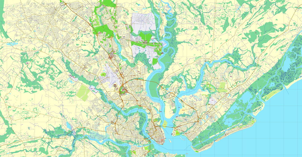 charleston editable maps