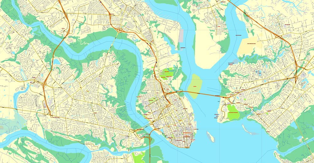 vector map of charleston sc