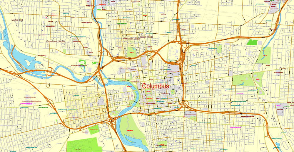 Columbus Ohio map