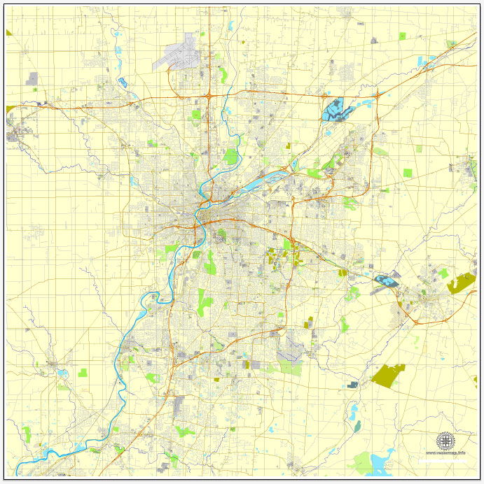 Dayton (Ohio) printable maps