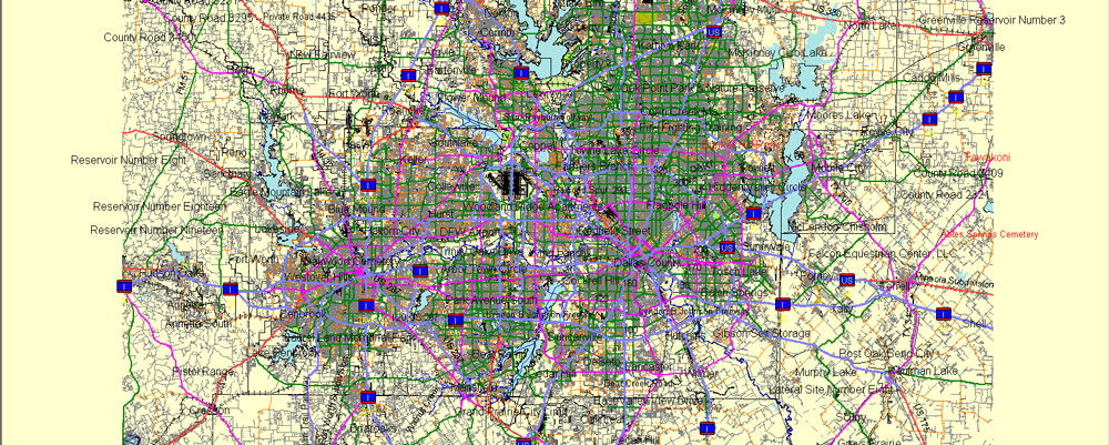 Dallas printable map