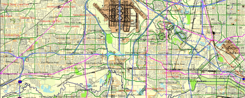 Dallas editable map