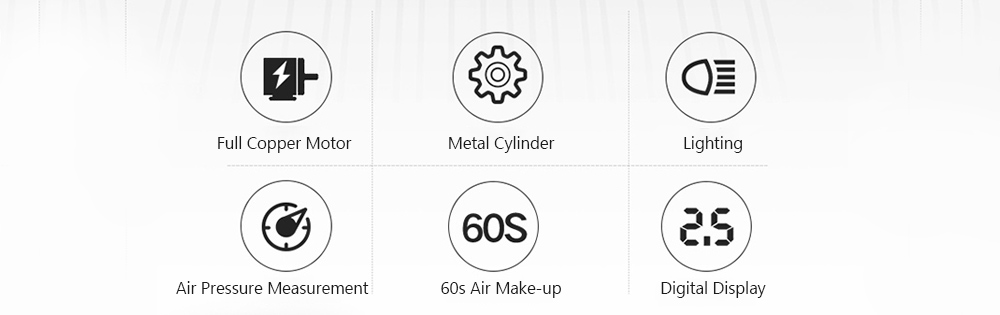 Portable 30 Cylinder Inflatable Pump Electric Tire Inflator 12V Auto Boat Digital Car Air Compressor with Light