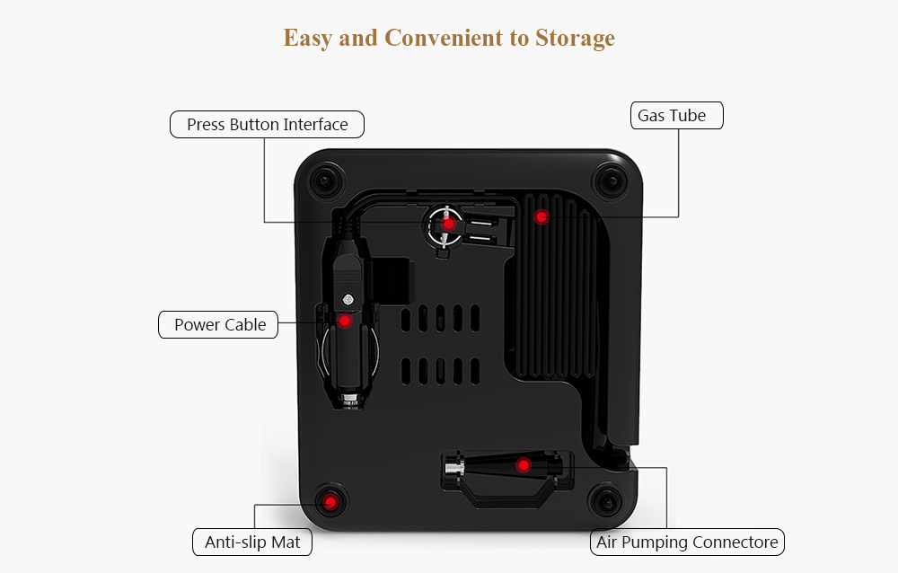 Portable 30 Cylinder Inflatable Pump Electric Tire Inflator 12V Auto Boat Digital Car Air Compressor with Light