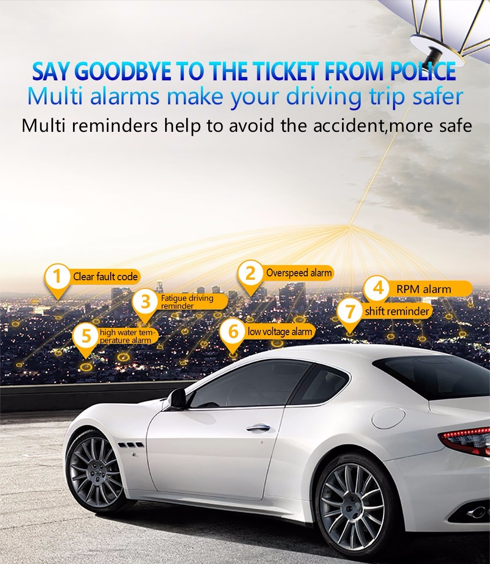 Car C500 5 inch OBD2 HUD Head-up Display Smart Computer Digital Fuel Consumption Speed Warning System