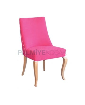 Fuşya Kumaş Döşemeli Ahşap Modern Sandalye 
