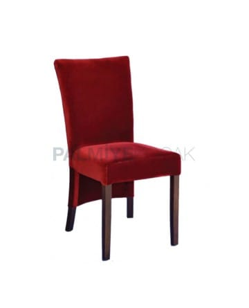 Bordo Kumaşlı Ahşap Restoran Sandalyesi