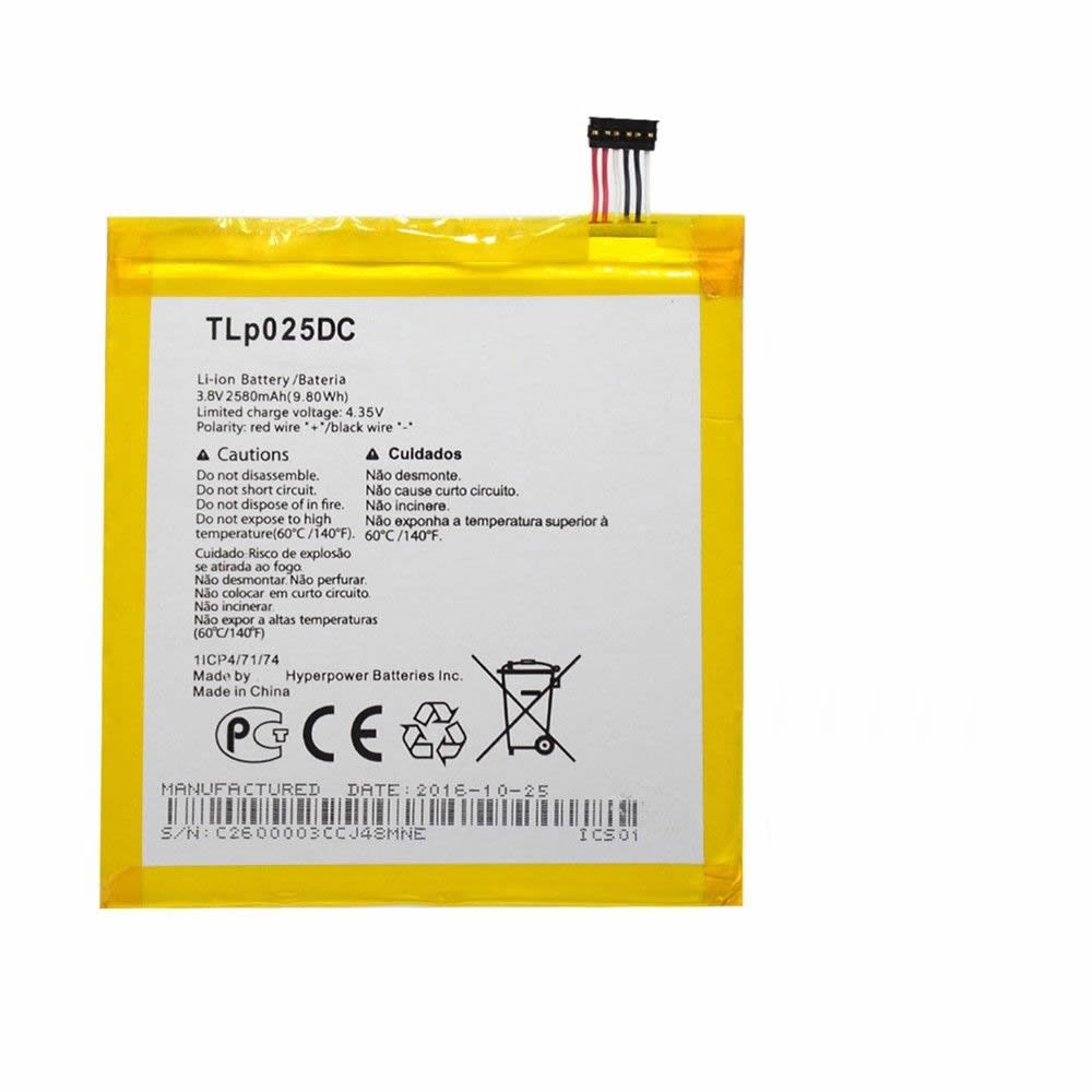 2580MAH/9.8Wh 3.8V/4.35V TLP025DC  Replacement Battery