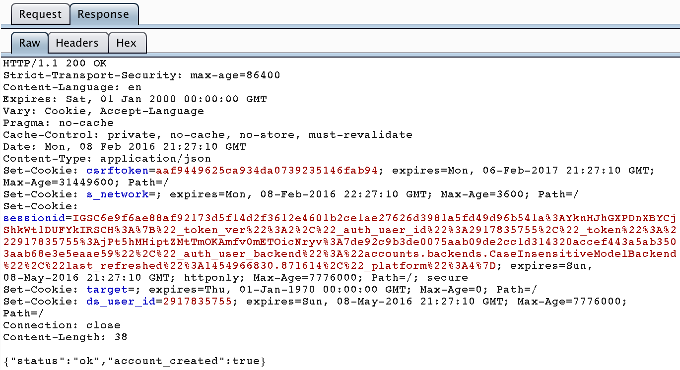 3. Web Registration Response