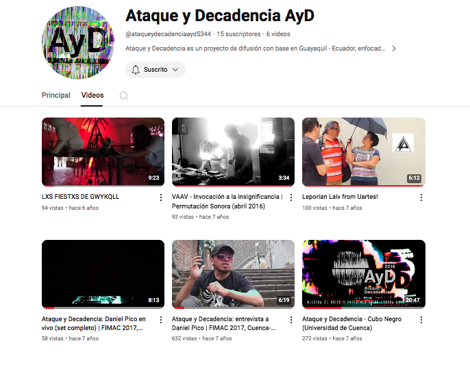 Canal de Youtube de Ataque y Decadencia