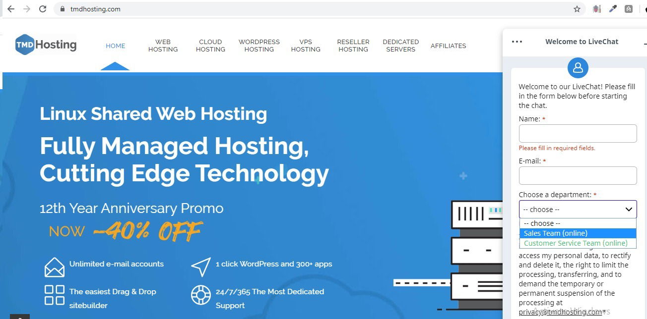 Web Hosting TMD Hosting site image