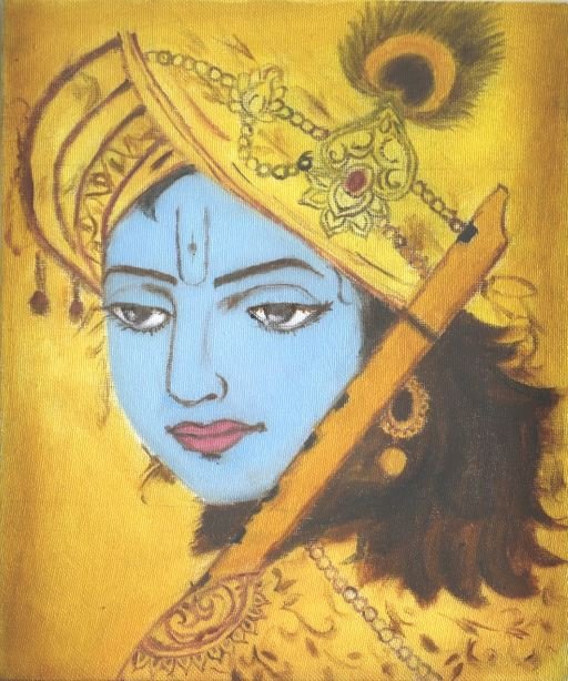 Baby Krishna - Coloured Sketch