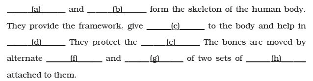 Class 6 Important Questions for Science – Body Movement