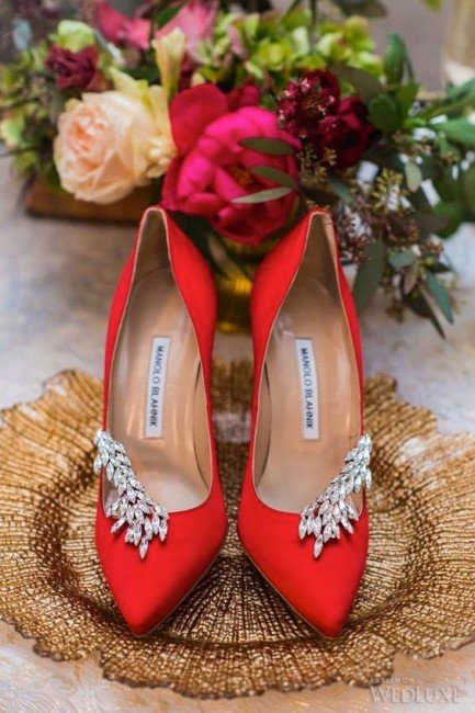 chaussures de mariage rouges