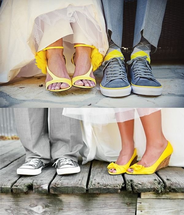 chaussures de mariage jaunes