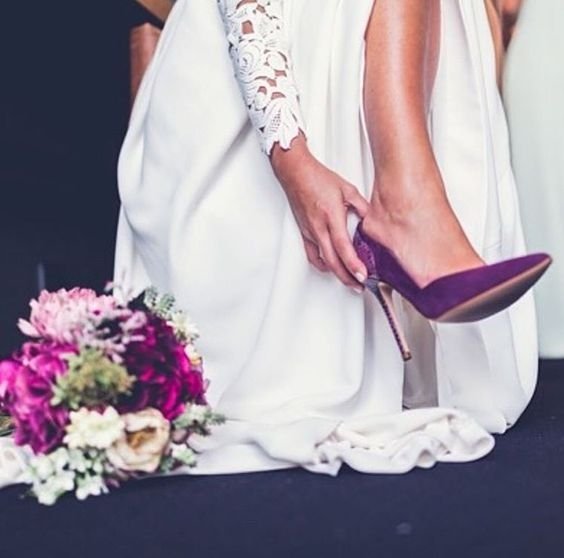 chaussures de mariage violettes