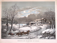 winter scene lithograph
