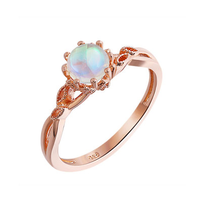 Natural Moonstone Rose Gold Ring