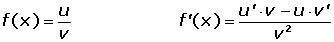 Derivada de un cociente 