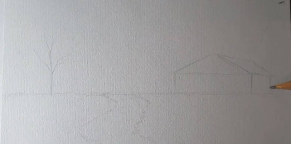 Paso 2 para aprender a dibujar paisajes a lapiz
