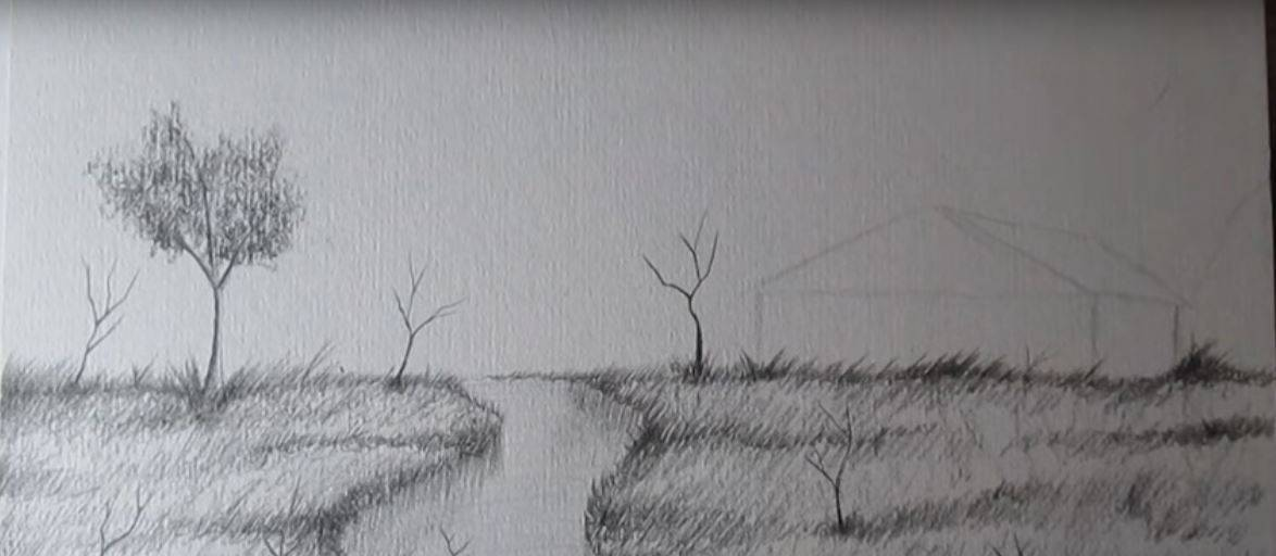 Paso 6 para aprender a dibujar paisajes a lapiz